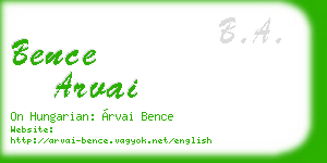 bence arvai business card