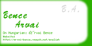 bence arvai business card